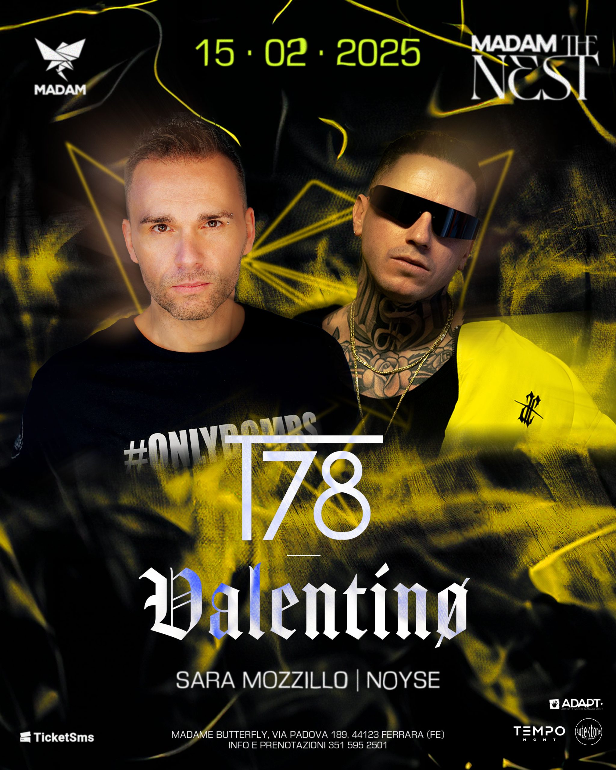 Copertina T78 vs Valentino al Madame di sabato 15 febbraio 2025